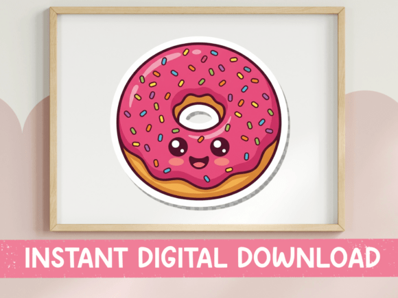 A Playful Pink Donut Graphic Perfect for T-Shirt Designs
