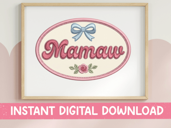 Mamaw Coquette Bow Oval: A Versatile Crafting Graphic