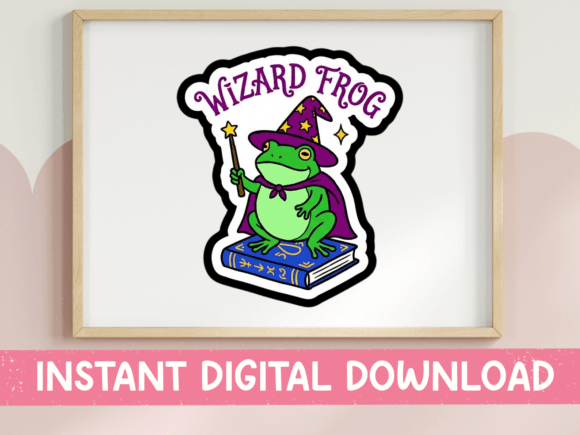 Wizard Frog Spellbook SVG for Stickers and T-Shirt Graphics